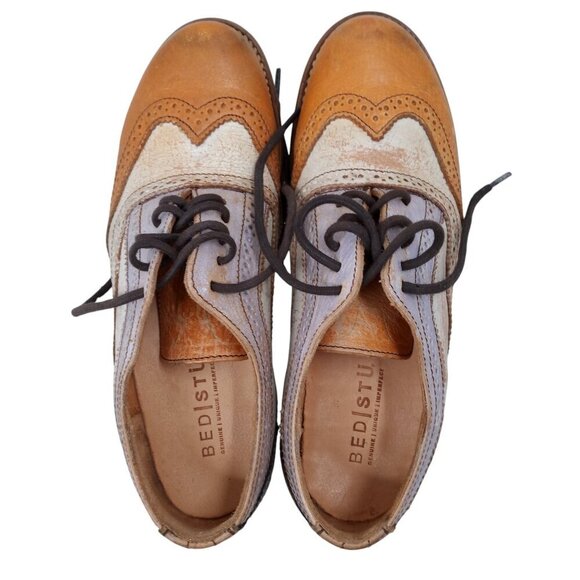 Bed Stu Lita Cobbler Wingtip Brogues Oxford Loafers Size 8.5 Leather Distressed - Picture 11 of 16